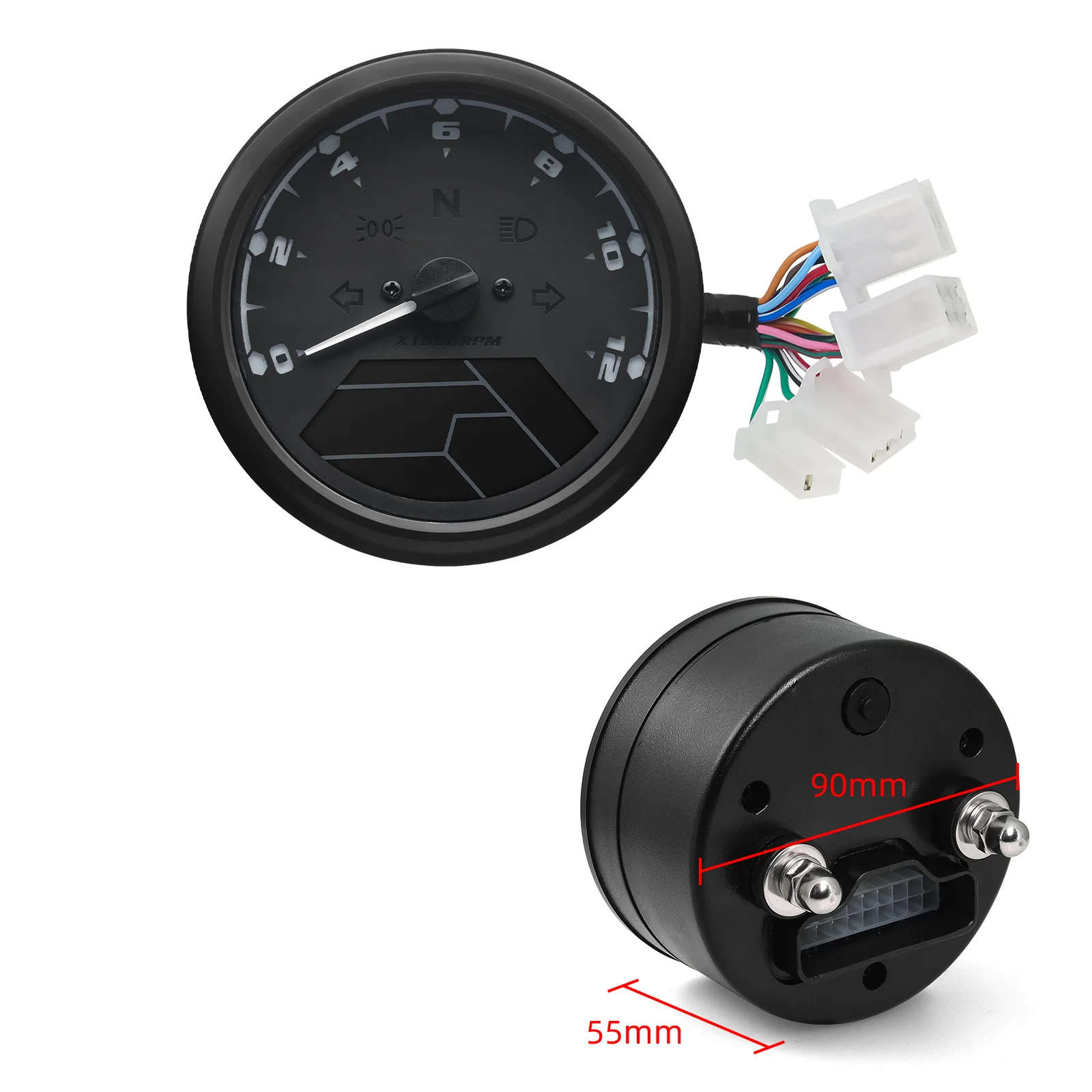 MOTORRAD TACHOMETER FÜR Chopper / Custombike KTX Schwarz CB51868 EUR 79