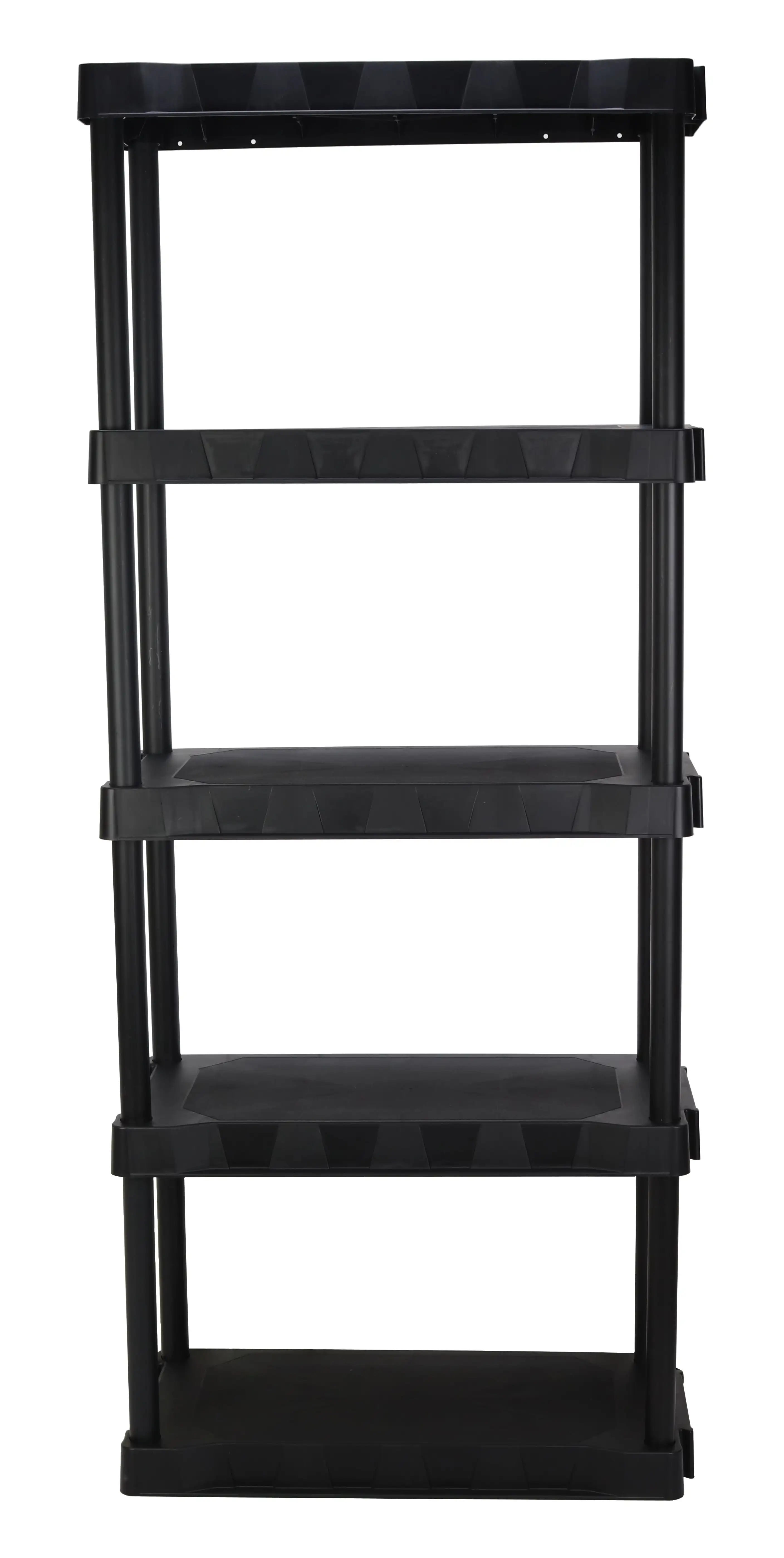 

Black 5-Tier Plastic 68" H x 30" W x 13.8"D, 350lb Total Capacity