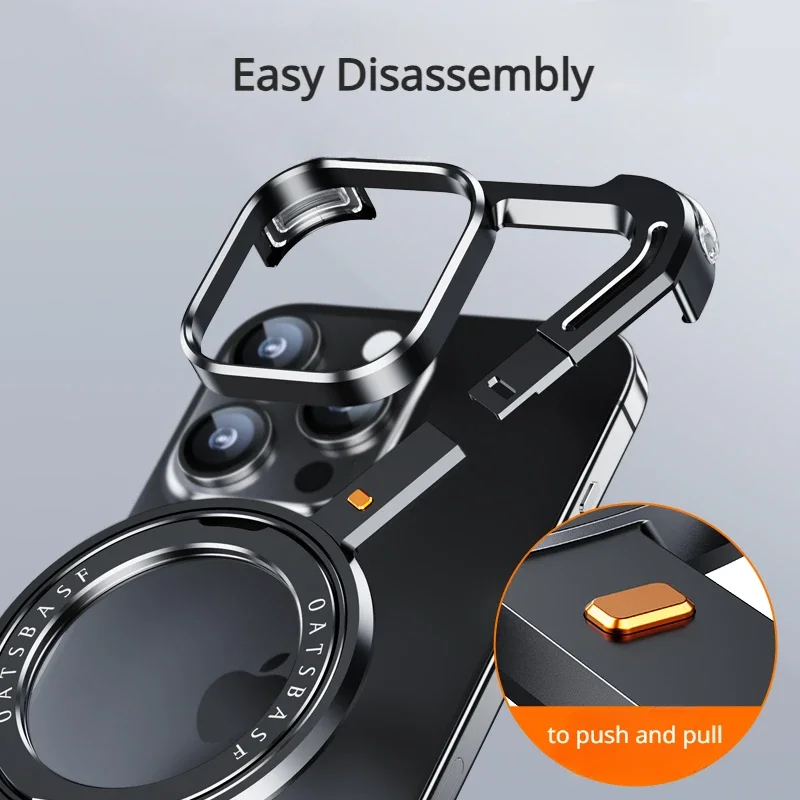 Metal Z Shape Phone Case for iPhone 13 14 Pro 15Pro 15 Pro Max Phone Protective Cover Bumper w  360° Rotation Holder Phone Cover