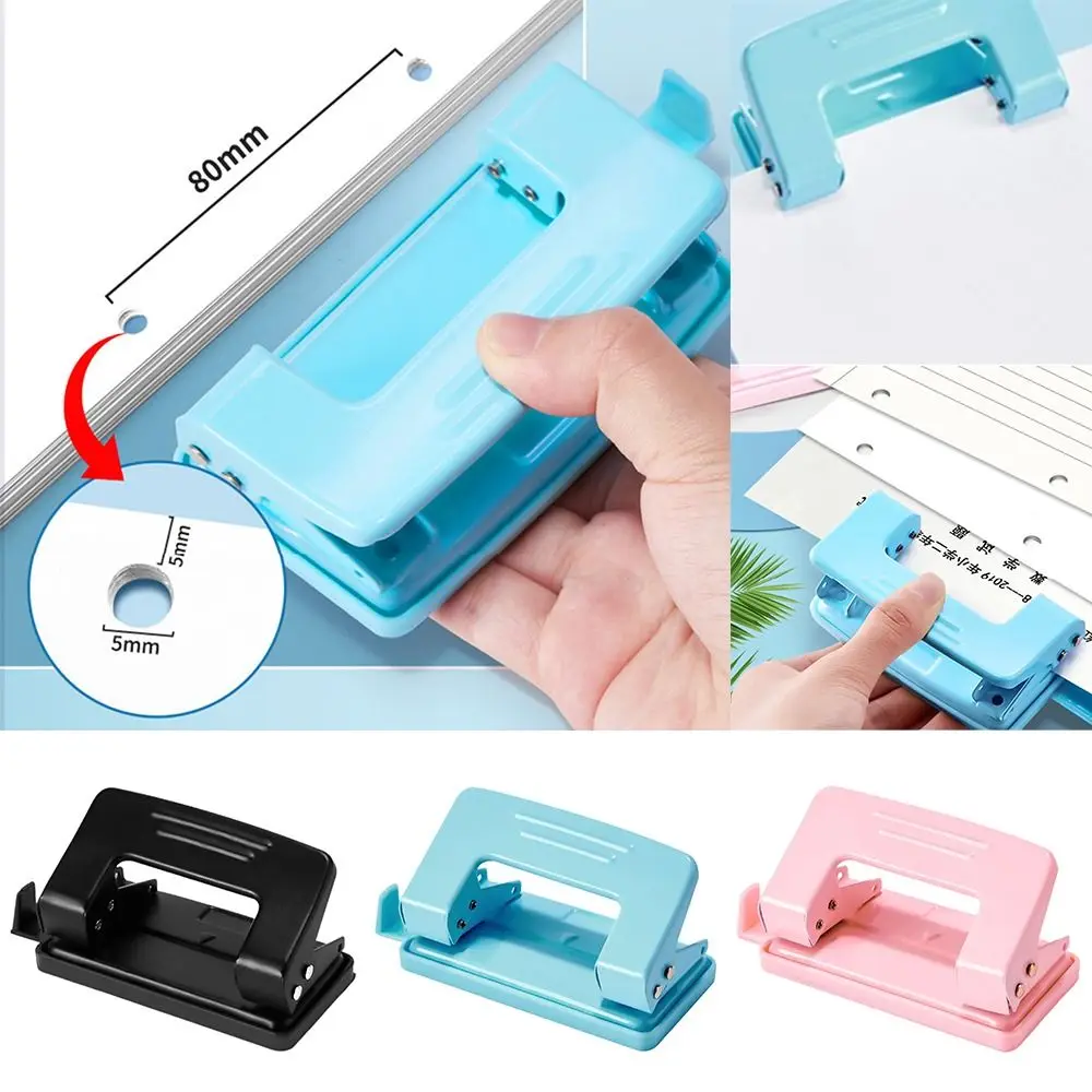 Metal Double Holes Puncher Double Holes DIY Punching Tool Round Paper Puncher Binding Aid Tools Round Hole Puncher School Office - 2