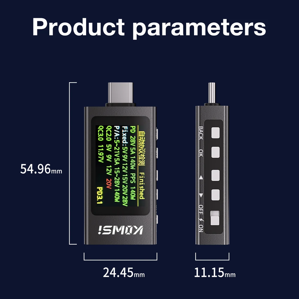 USB-C Tester kompakte Größe Ansicht