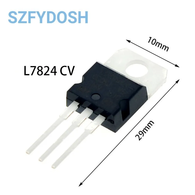 TO-220 트랜지스터 전압 조정기, LM7805, L7805CV, L7806, 7808, 7809, 7812, 7815, 7818/7824, 10 개