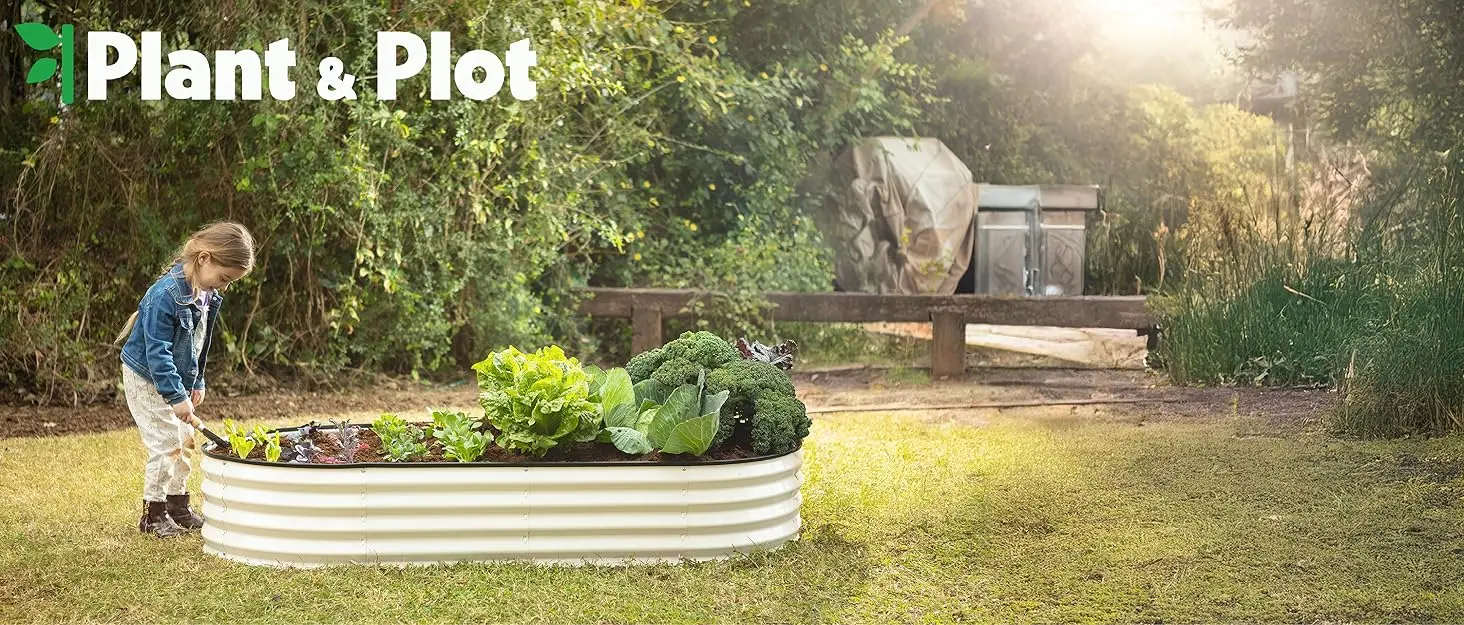 raised metal bed, planter outdoor garden for vegetables