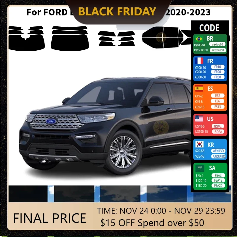 

Precut nanoceramics car UV Window Tint Kit Automotive Window Film For FORD EXPLORER 4 DR SUV 2020-2023