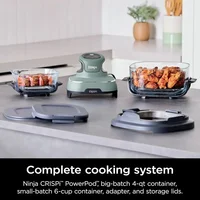 Air Fryer, Microwave, Freezer & Dishwasher Safe, Non Toxic Glass Portable Cooking System, 4 QT & 6 Cup Glass Containers 2