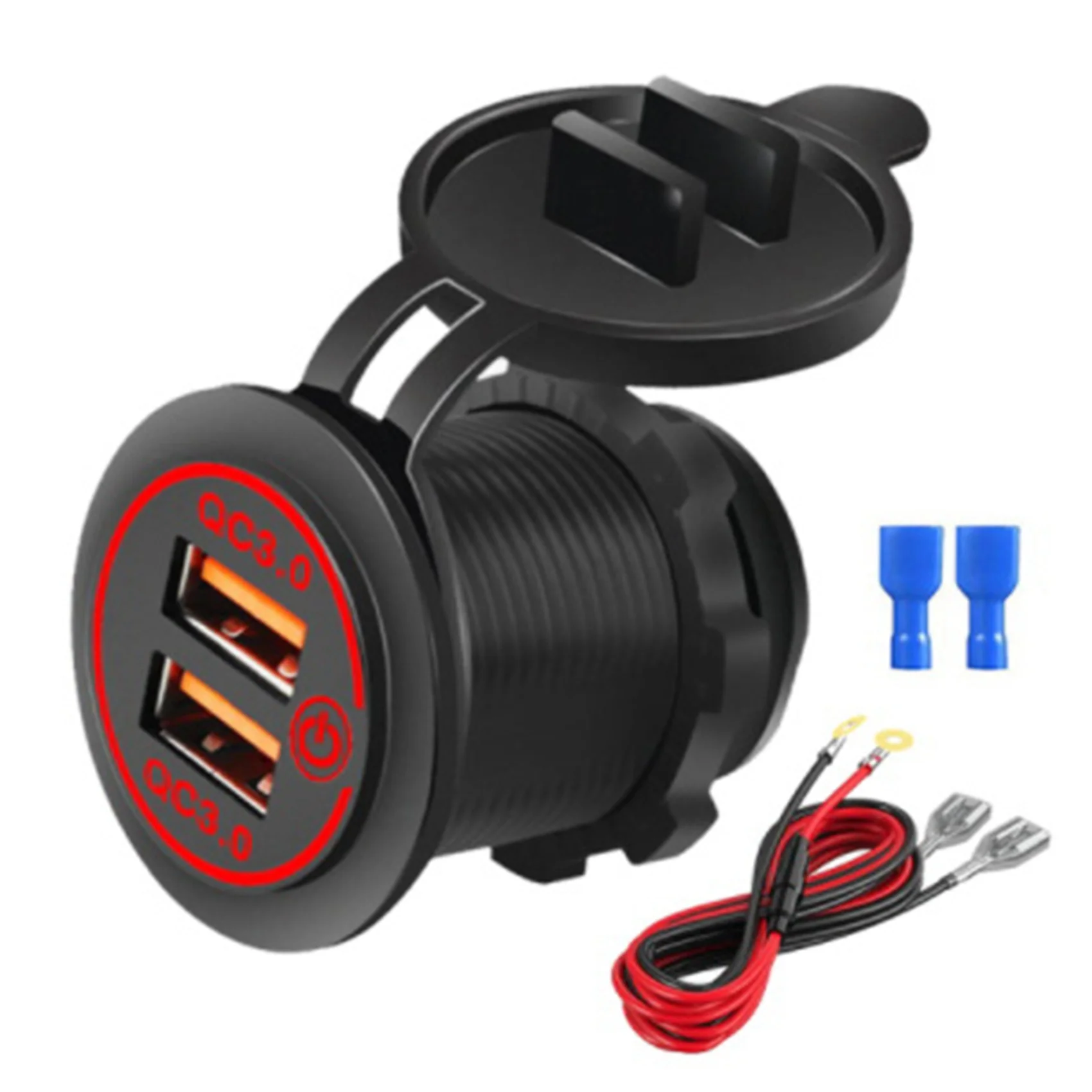 

Автомобильное зарядное устройство с двумя USB-портами, 12 В/24 В, qc 3,0