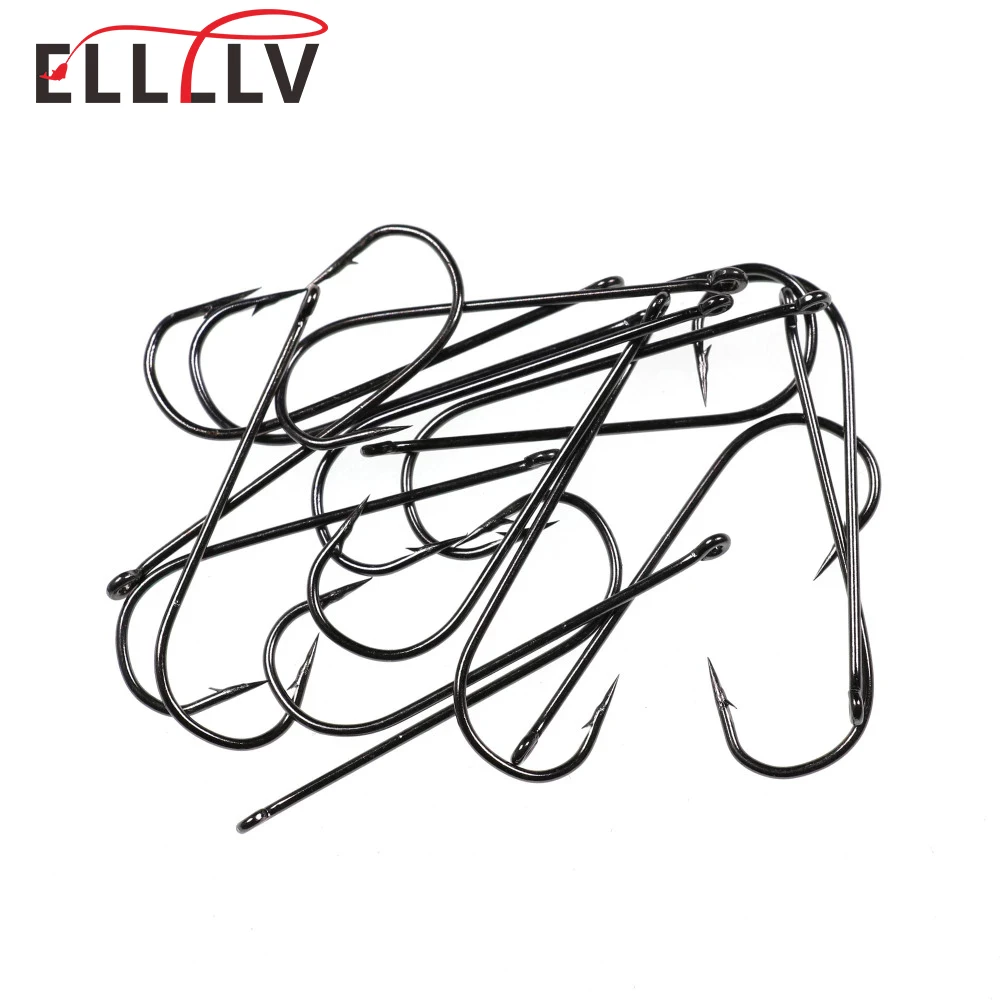 

500PCS Aberdeen Long Shank Fish Hook Saltwater Fresh Water Hooks Sabiki Rig Streamer Fly Hook Size 10 4 2 2/0 Wholesale
