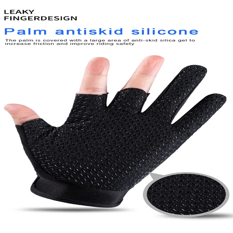 1 Pair Fishing Gloves Professional Gloves Non-Slip Three Fingers Outdoor Half Finger Fishing Riding Mountaineering