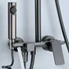 Shower Head Set Gunmetal Brass Bathroom Pressure Booster Starry Sky Bathing Spray 4