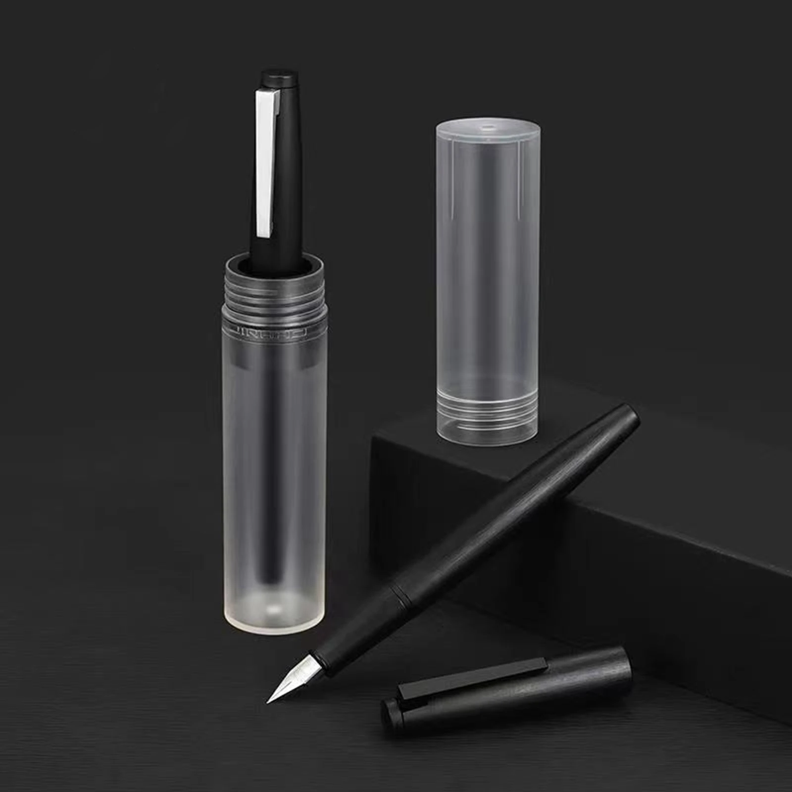 JINHAO-pluma estilográfica negra de fibra serie 80, Extra fina, escritura de punta de 0,38mm