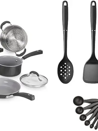 

Cuisinart 11-Piece Nonstick Cookware Set, Ceramica XT, Black, 733-30H