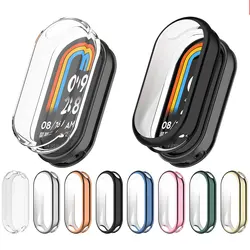 TPU Soft Protective Cover For Xiaomi Mi Band 8 Case Full Screen Protector Shell Bumper Plated Cases For Mi Band 8 smart watch