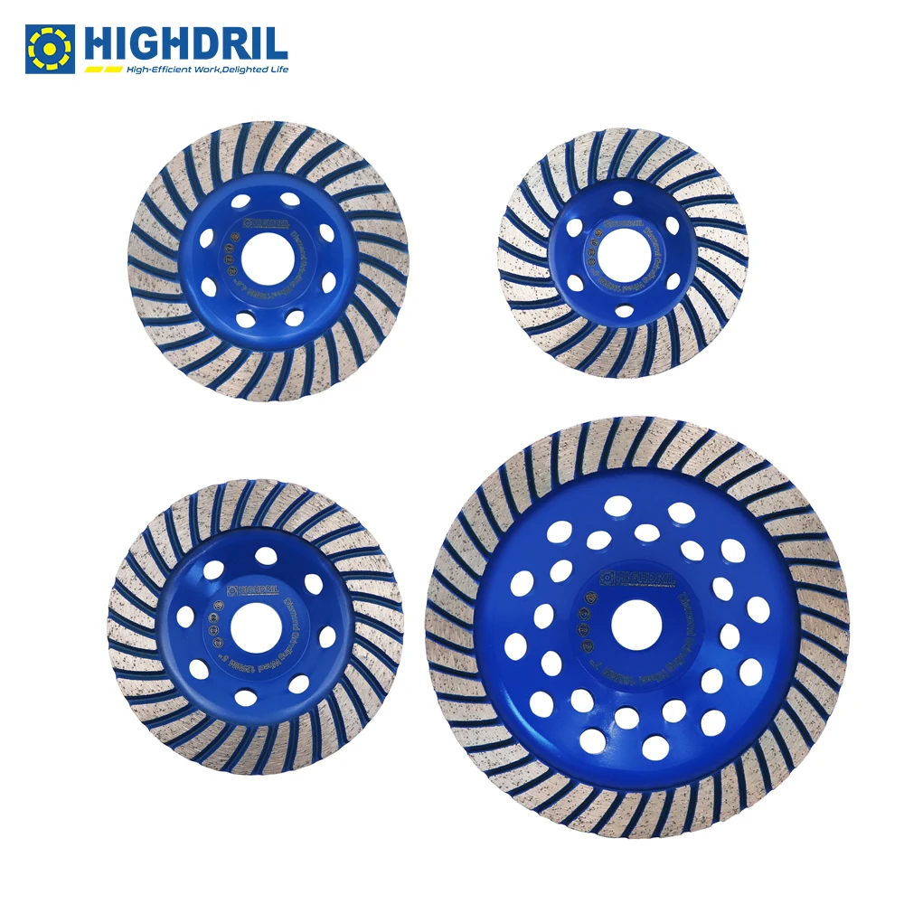 1pc/2pcs Diamond Turbo Cup Grinding Discs Cutting Wheels For Concrete Masonry Marble Polishing Tools Dia100/115/125/180mm 4pcs 6mm 8mm vacuum brazed diamond dry drill bits 1 4inch hex shank handle hole saw cutter for granite marble masonry concrete