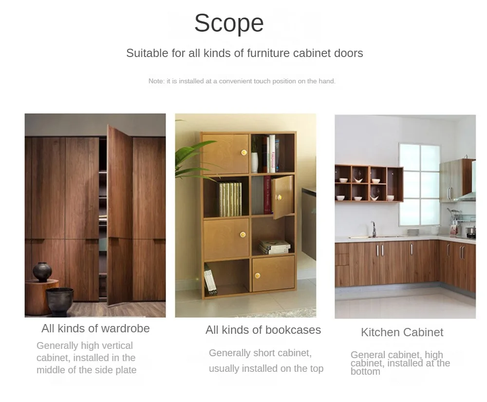 Description Picture 4 of itemDoor Bolts Door Spring Clip Solid Brass Spring Ball Cabinet Door Catche Free Screws Furniture Fitting Door Latch Door Switch