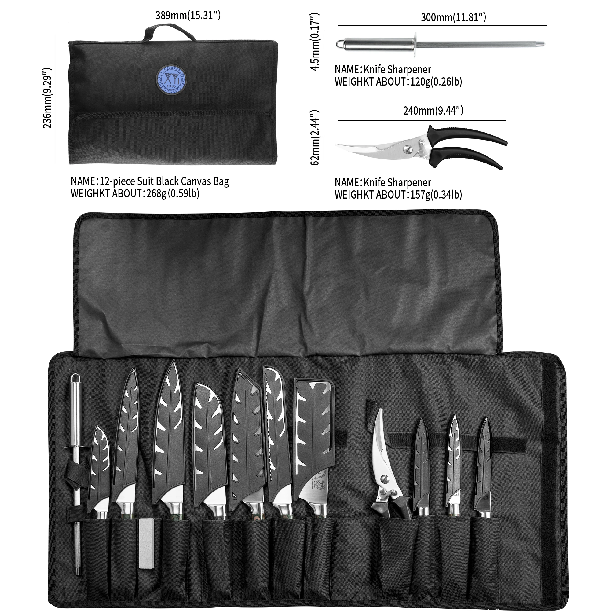 XYJ Travel Knife Set Portable Chef Roll Bag Japanese Style Santoku Chef  Nakiri Bread Slicing Utility Paring Knives With Sheath - AliExpress