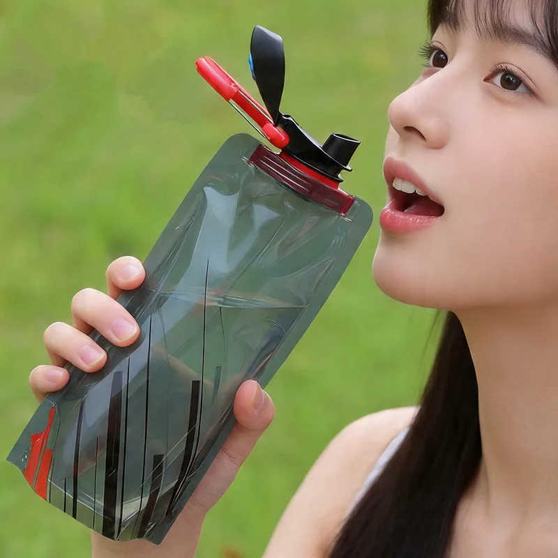 0.7L 접이식 수분 보충 물 주머니 가방, 누수 방지 스포츠 물 주머니, 러닝, 사이클링, 하이킹, 음악 축제, 야외 음용
