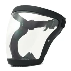 HD Anti - Fog Full Face Protection Shield - Dust, Droplet, Fume, and Pesticide Resistant (Black with white)