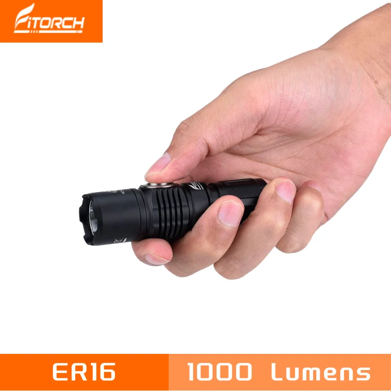 

Fitorch ER16 LED Flashlight 1000 Lumens CREE XP-L with Magnetic Tailcap EDC Rechargeable Torch Included 1 X 16340 Battery