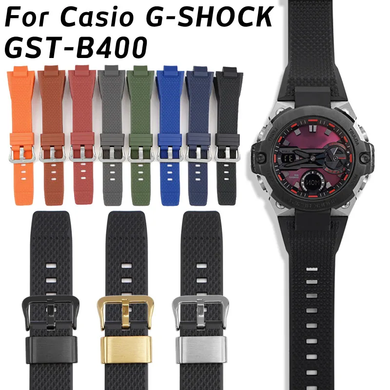 

Сменный ремешок для часов для Casio G-SHOCK GST-B400, ремешок для часов, спортивный полиуретановый браслет GSTB400, ремешок на запястье из ТПУ
