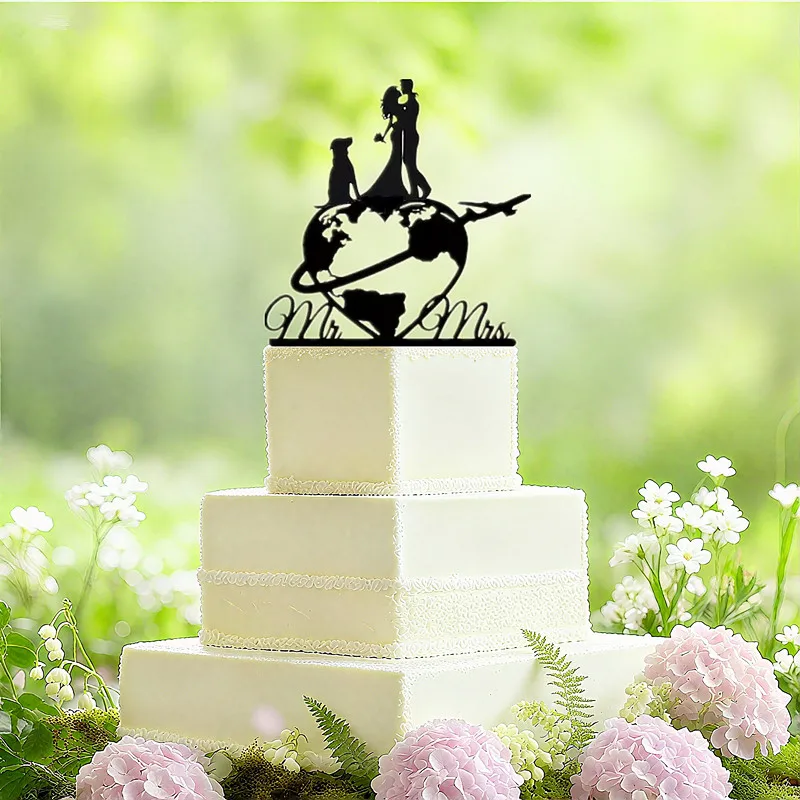 Mr & Mrs – Set Di 3 Decorazioni Per Torta Nuziale In Legno – Topper Per Matrimonio, Fidanzamento E Addio Al Nubilato