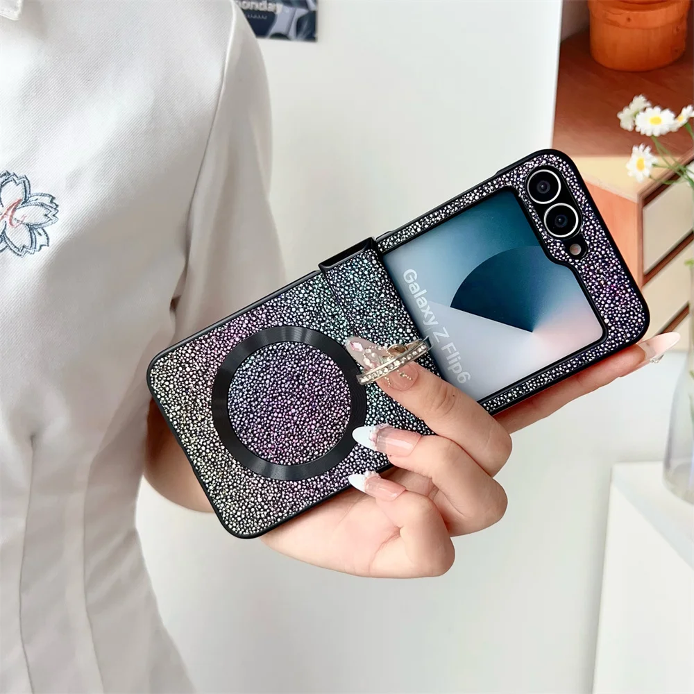 Magnetic Stand Shockproof Case with Magsafe Ring Holder and Wireless Charging Support