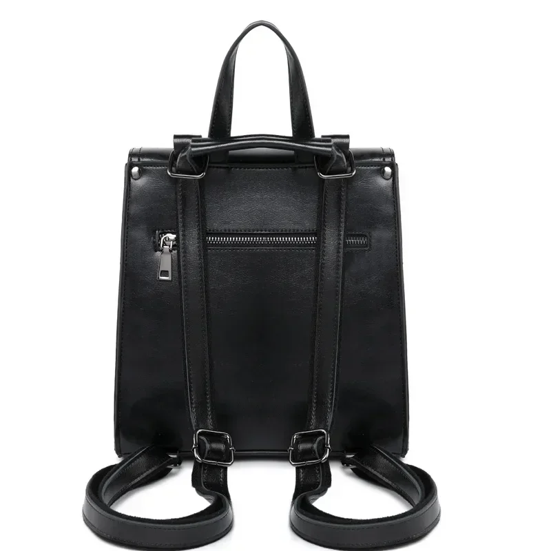 Genuine Leather Women Backpack School Daypack