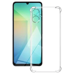 Crystal Clear Shockproof Silicone Phone Case with Airbag Protection for Samsung F05 (Shockproof Case)