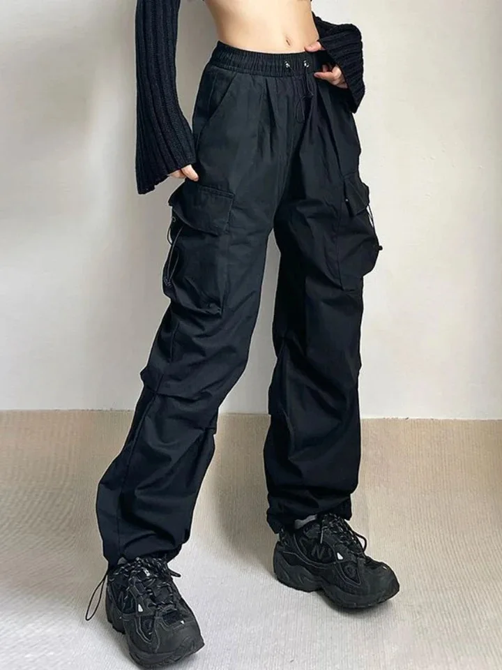 Harajuku Retro Trend Hip Hop Cargo Pants Utility Pocket Detail