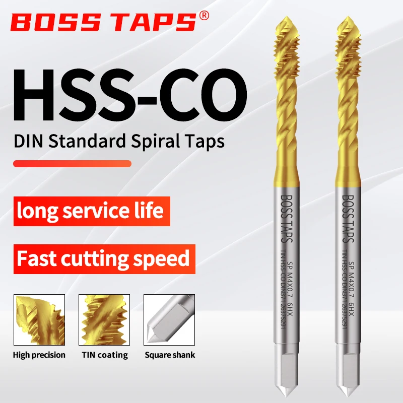 HSS-CO DIN 371 376 Standard Forming Roll Pointed Spiral Fluted Tap M2 M3 M4 M5 M6 M8 M10 M12 Machine