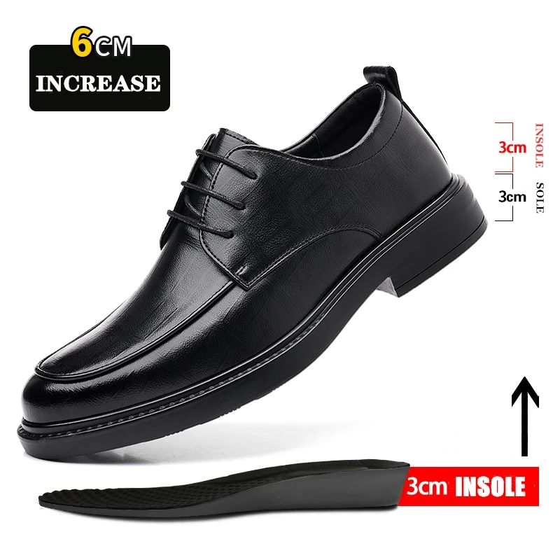 

Formal Leather Shoes Man British Casual Wedding Suit Spring/winter Men 37-45 Men's Flat/6cm Heightening Elevator Shoes Business