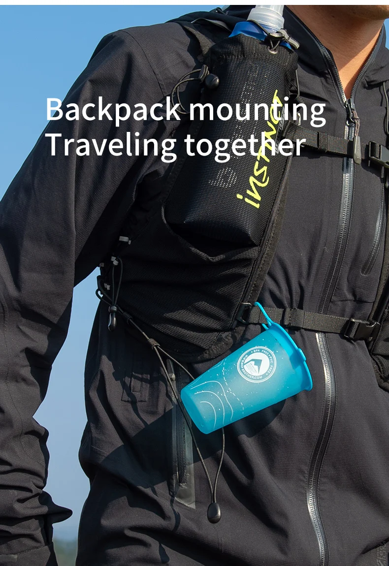 200ml Foldable Soft Flask TPU Squeeze Outdoor Sport Running Water Bottle