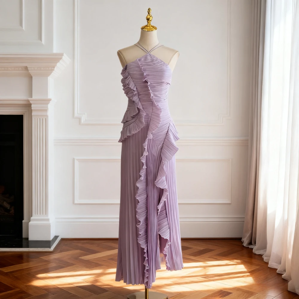 فستان VGH مثير غير متماثل بدون ظهر للنساء بدون أكم...