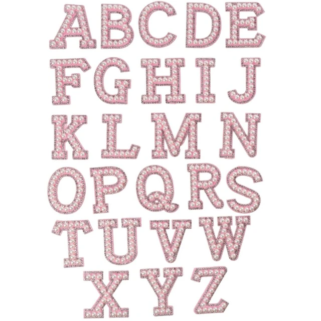 Iron on Pink Rhinestone Letters