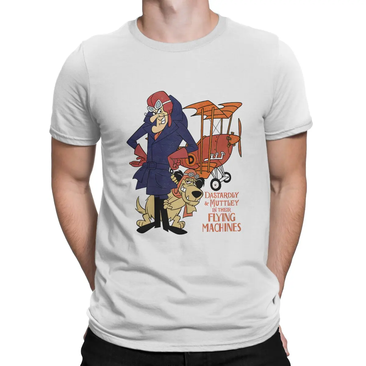 Wacky Races Retro Cartoon Loro Flying Machines Tshirt Uomo Top Vintage Punk Summer Streetwear Fiber Harajuku Maglietta In Poliestere