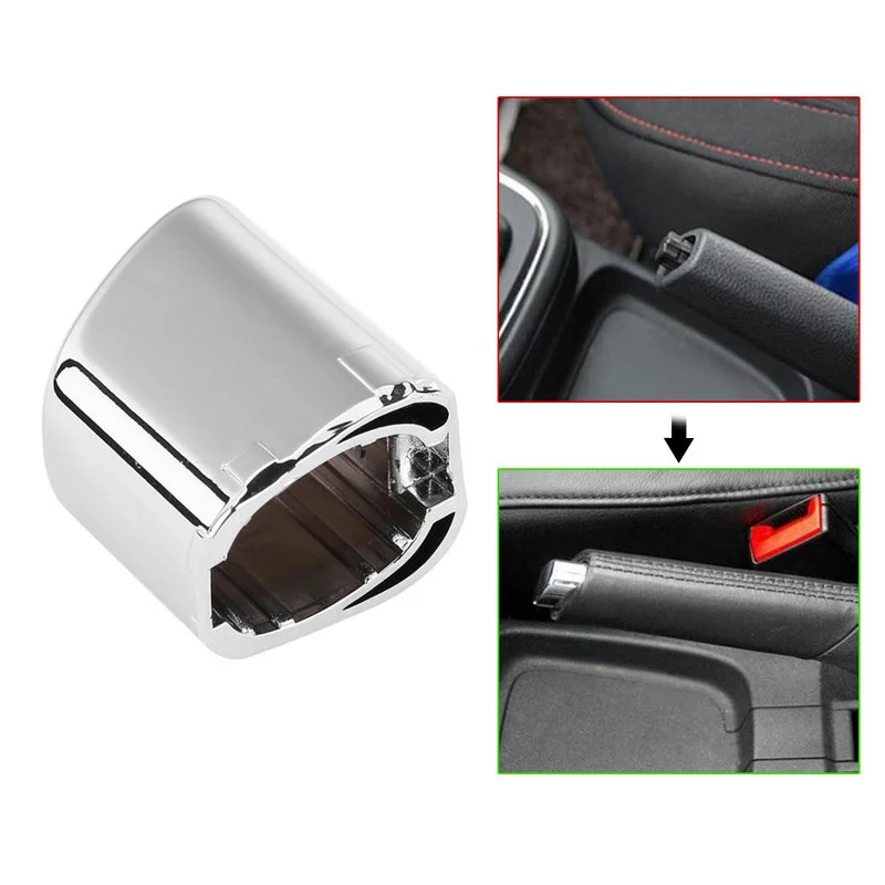 Chrome Car Hand Brake Button Cover Handbrake Lever Parking Button Trim Cover Car Accessories for Polo Cross 6Rd 711 333 A handbrake button cover