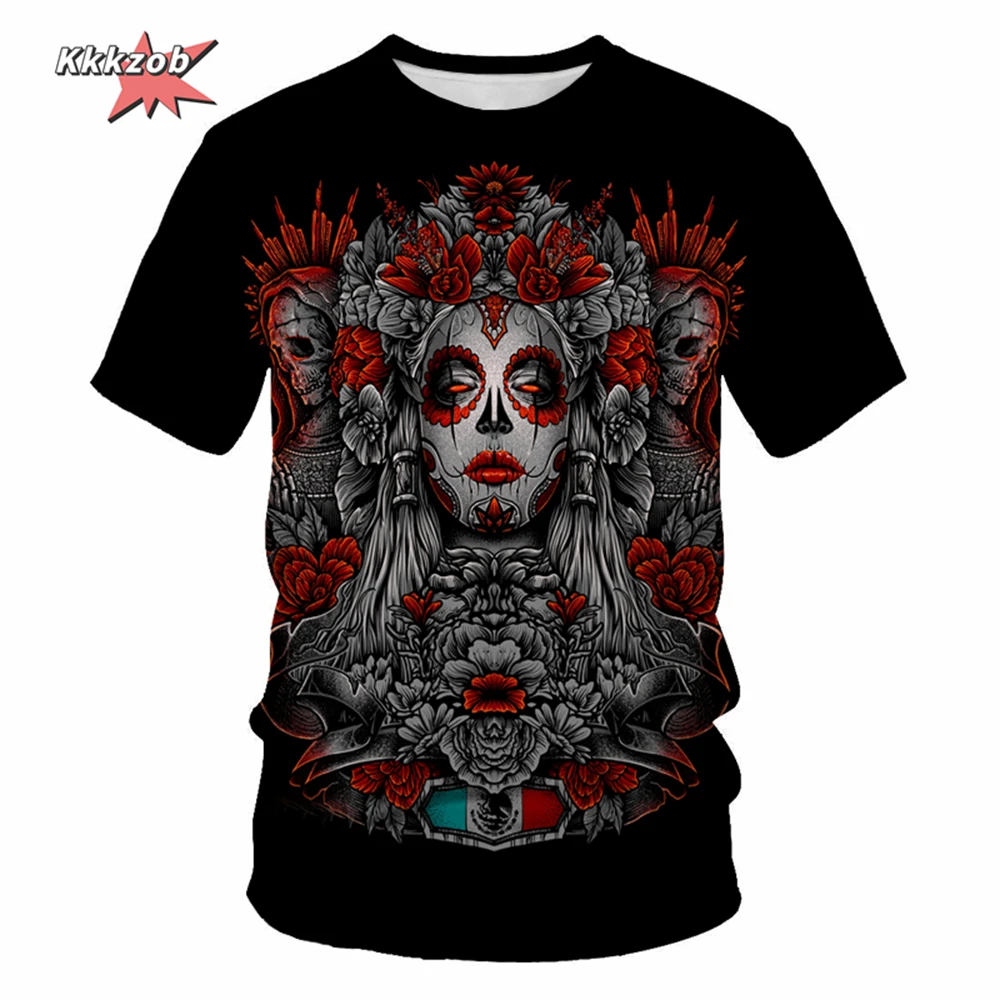 Gothic Skull T-Shirt - 3D Printed Casual Short Sleeve Top