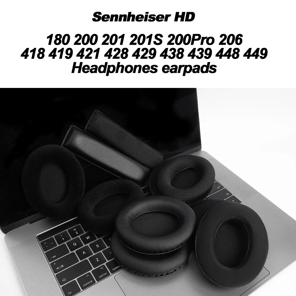 Replacement Foam Ear Pads for Sennheiser HD 180 200 201 206 418 419 421 428 429 438 439 448 449 Headphones memory foam Earpads