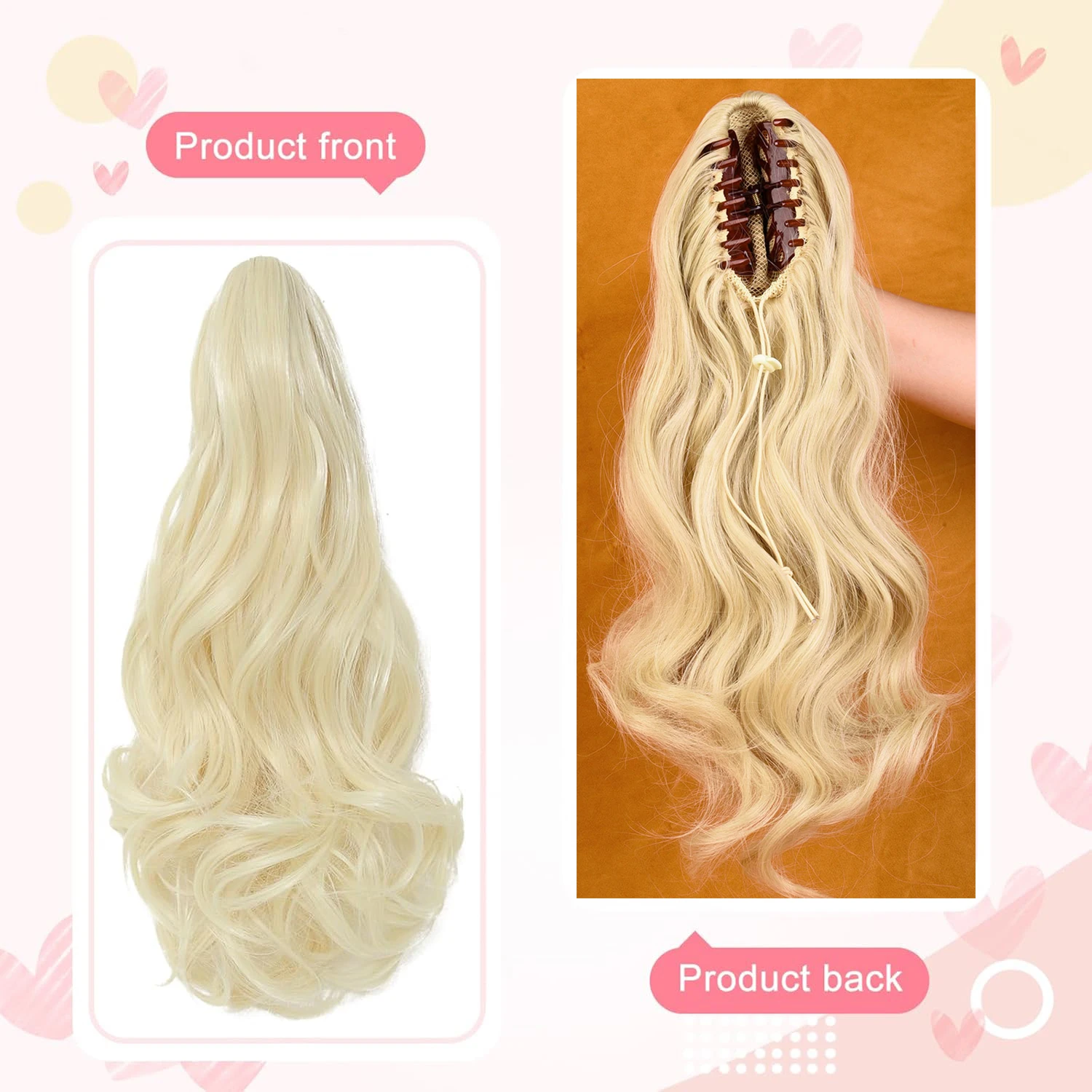 Synthetic Hair Piece Claw Clip in Ponytail Extension for women, Layered Wavy Hair Ponytail Extension, Soft Natural Looking clip in ponytail hair extension,synthetic ponytail,synthetic hair accessories,clip in ponytail extensions