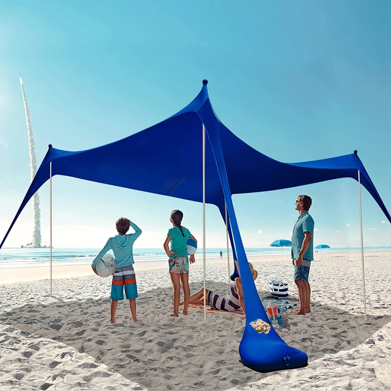 Family Beach Awning Ultralight Sun Shade Tent Sandbag Uv Large Portable Beach Canopy