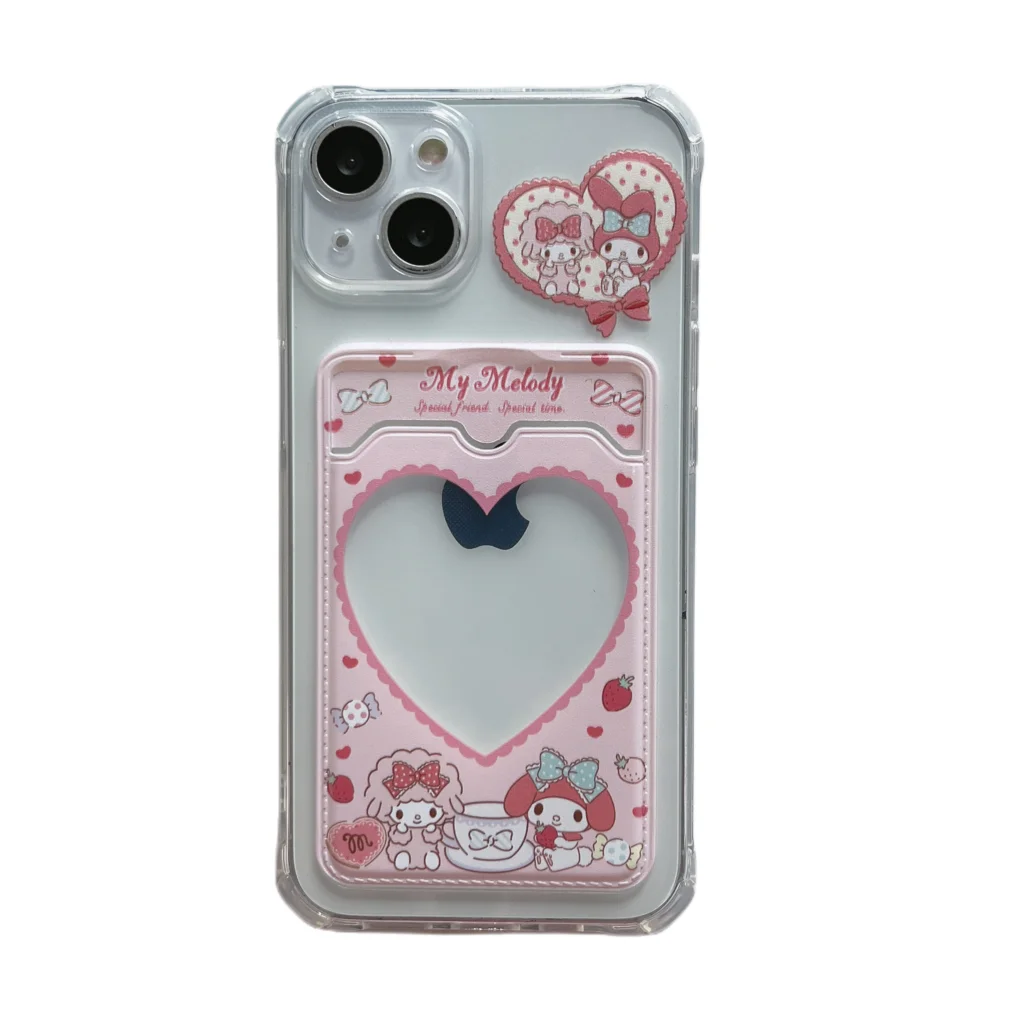 thumbnail image 1 of Funda rosa con tarjetero para iPhone, carcasa con dibujo de Hello Kitty, Little Twin Stars, para modelos 14, 13 Pro Max, 12, 11, XR, XS, X, 7, 8 Plus, 1 of 5