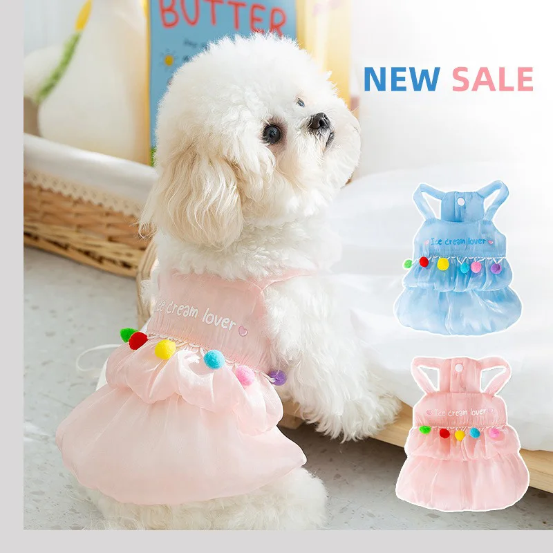 

Princess Style Dog Skirt Summer Flowing Yarn Dress Small Dog Fashion Clothing Pet Pretty Clothes New Korean Puppy Vests