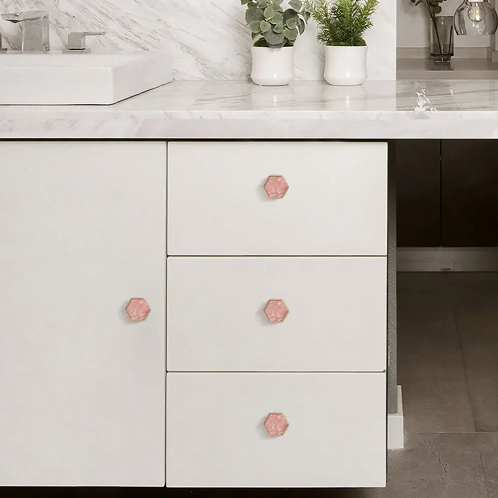 Hexagonal Cabinet Knob Creativity Nordic Modern Zinc alloy Door Pull Handles Single Hole Colorful Drawer Knobs Furniture