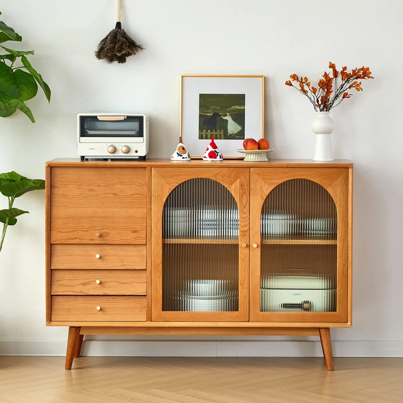 Japanese Vintage Solid Wood Sideboard Modern Living Room Dining Storage Cabinet Creative Home Furniture Mueble Aparador FYSD
