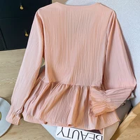 Plus Size Shirt For Woman Clothing Spring Summer 2025 New Arrivals Long Sleeve Tops Elegant Square Collar Ruffles Shirts Blouses - Image 5