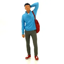  1/64  Scale Plastic People Figures Model Building Passengers DIY Character Mixed Color Pose Dolls for Car Garage Models City Set 