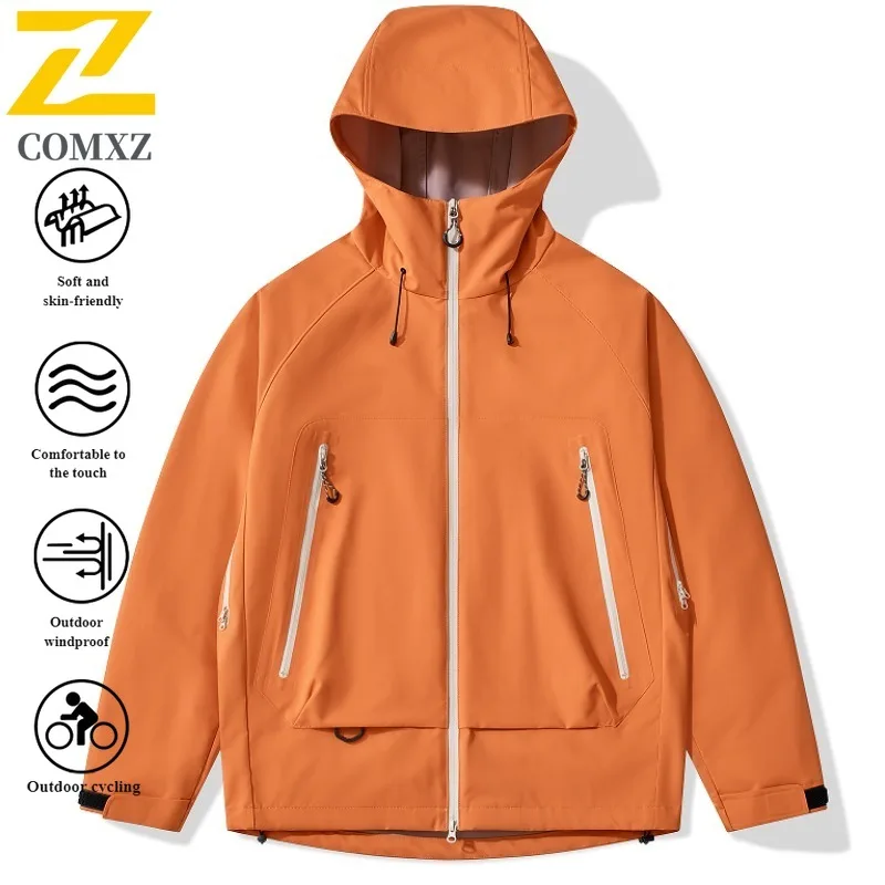 EiAO Jacket Couple's 3-in-1 Defense Winter Waterproof Windproof Hooded Workwear Customizable Outdoor Coat for Hiking Camping