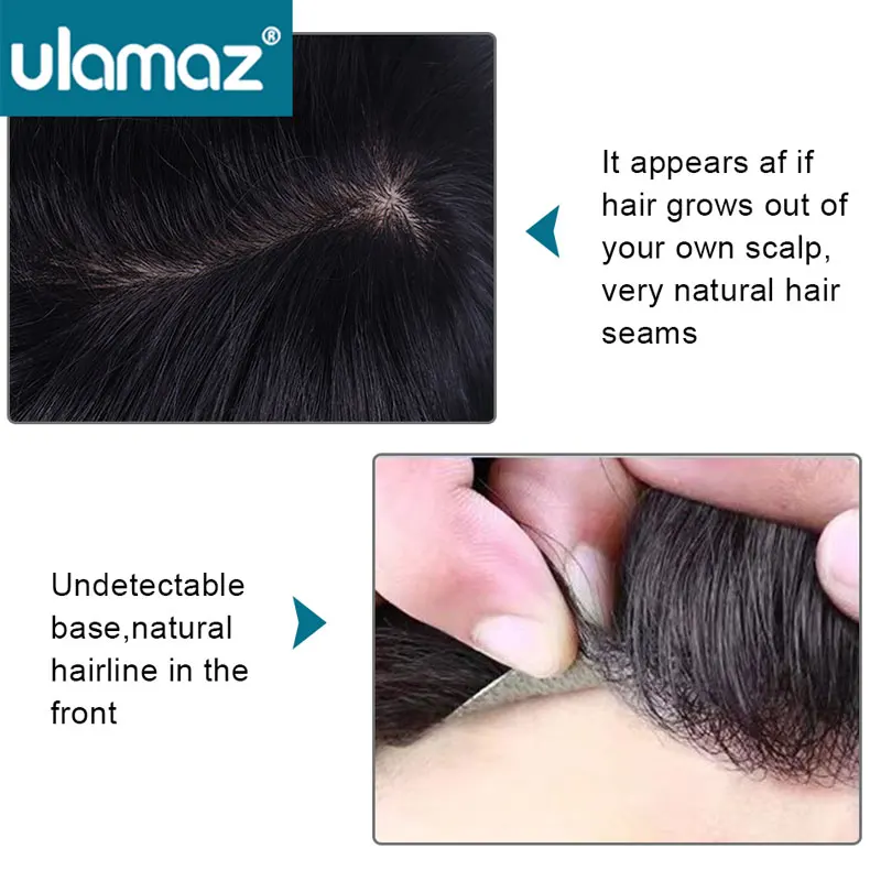 Silk Base & Skin Toupee Natural Scalp Male Hair Prosthesis Undetectable Base Man Wig Hair Replacment System Unit Men's Wigs human hair toupee