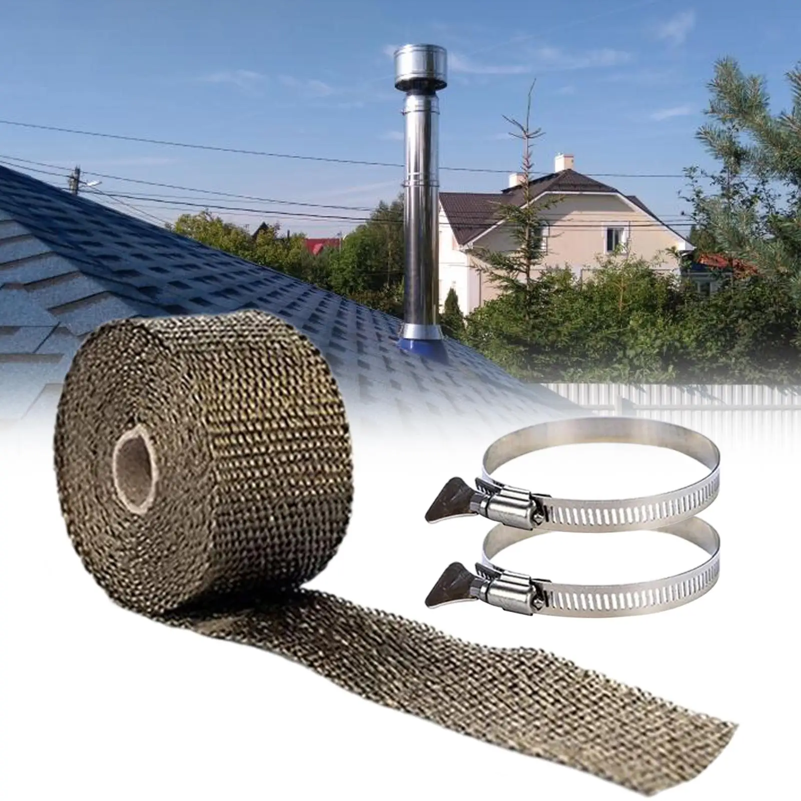 Pipe Wrap Anti-Scald Tube Protector Anti-Scalding Removable Pipe Wrap Tape For Heater Fireplace Stove Electrical Wire Furnace
