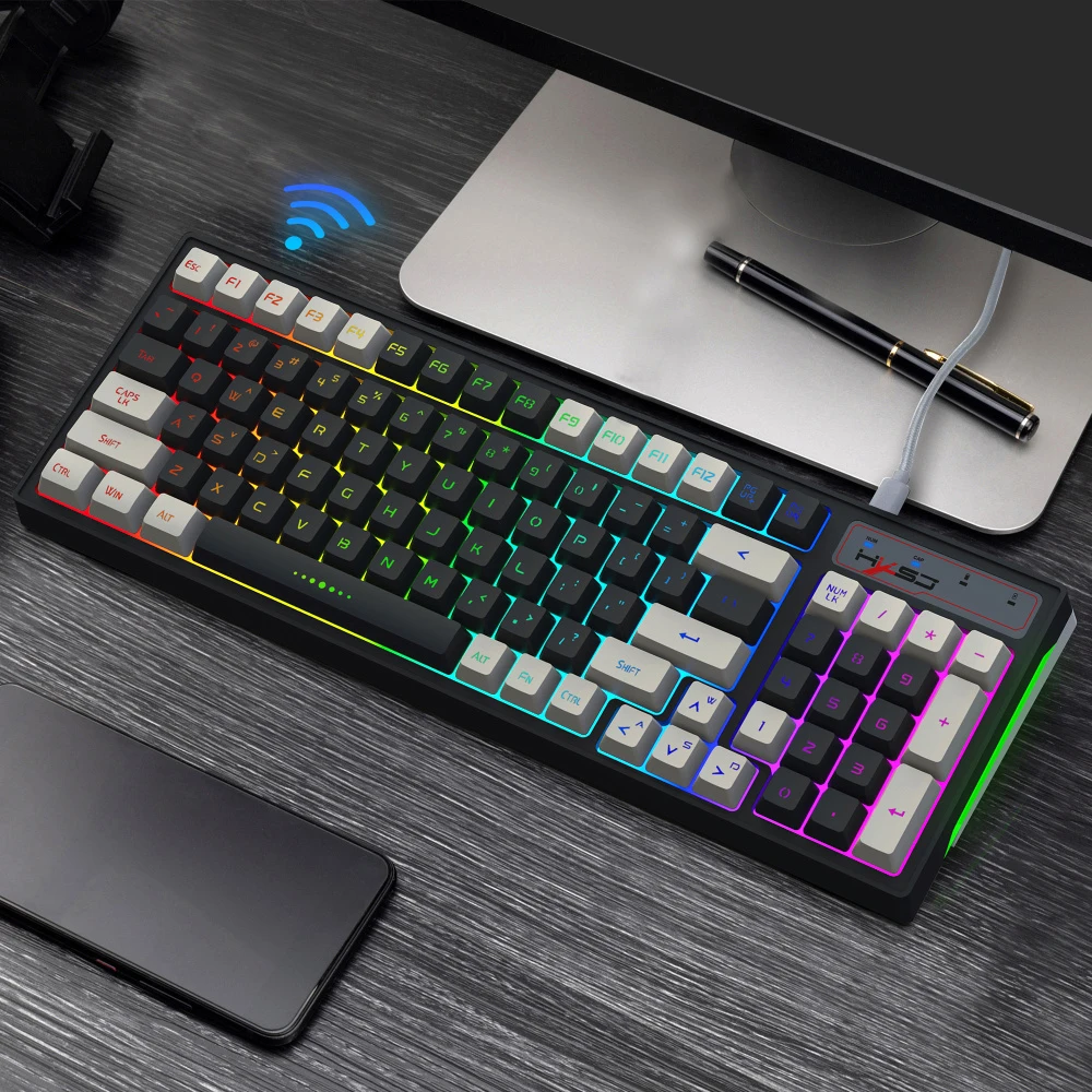 HXSJL900HomeGamerDesktopPCKeyboardWireless24GBluetooth