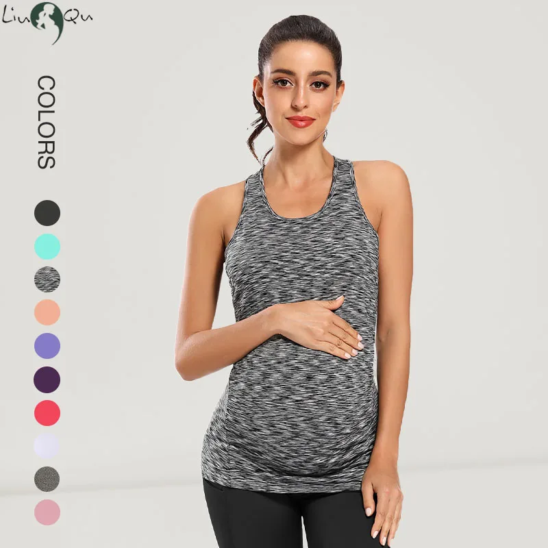 Maternity Tank Tops Seamless Racerback Pregnancy Activewear Yoga Tops  Pregnancy Clothes Womens Clothing Sleeveless Vest - Tanks & Camis -  AliExpress